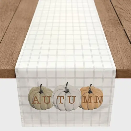 90" Autumn Pumpkins Cotton Twill Runner {1}