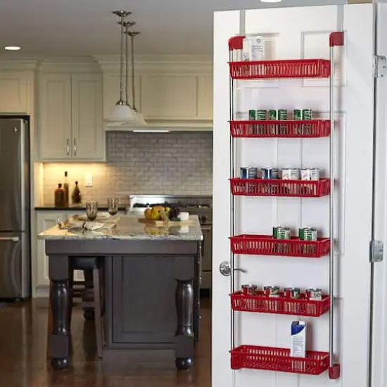 Household Essentials Over the Door Storage Rack Red {3}