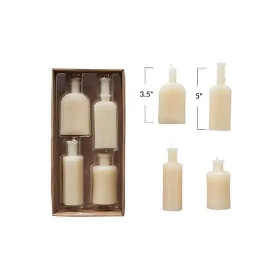 Hello Honey&reg; Cream Unscented Bottle-Shaped Candle Set {4}