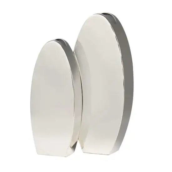 Silver Stainless Steel Vase with a Sleek Mirror Finish Set {3}