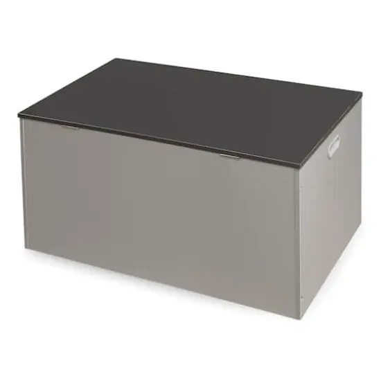Badger Basket Woodgrain Gray Flat Bench Top Toy & Storage Box {6}