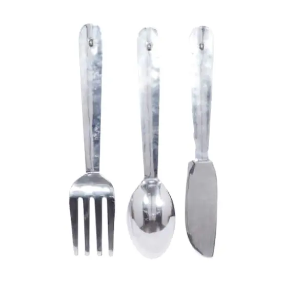 36" Silver Aluminum Traditional Wall D&eacute;cor Set, 3ct. {6}