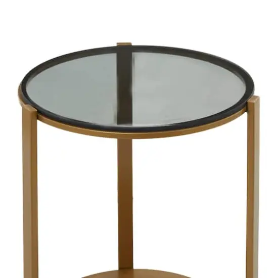 Bronze Metal Contemporary Accent Table, 20" x 17" x 17" {4}