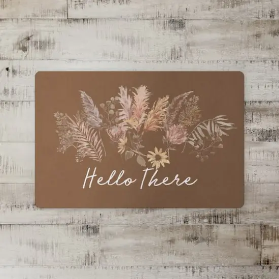 Hello There Floral Floor Mat, 18" x 27" {3}