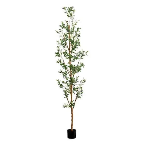 8ft. Potted Artificial Olive Tree with Natural Trunk {1}
