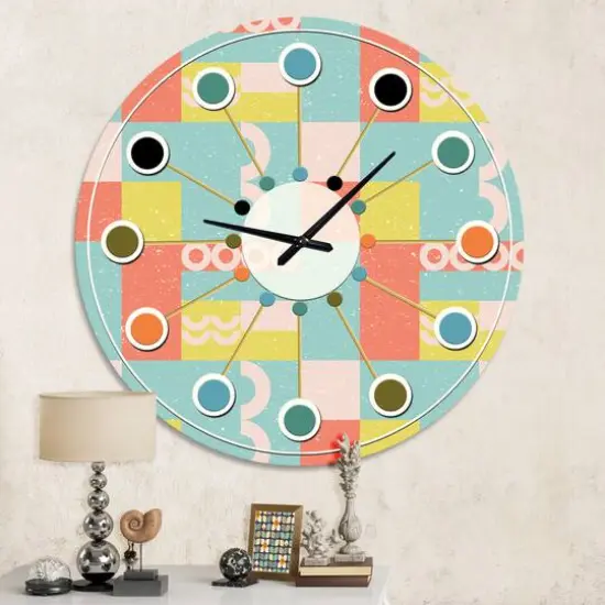 Designart 'Retro Abstract Design Iii Mid-Century Modern Wall Clock {1}