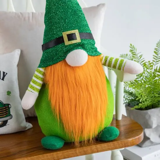 Glitzhome&reg; 25.5" St. Patrick's Fabric Standing Gnome D&eacute;cor {5}