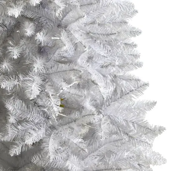 5ft. Pre-Lit White Artificial Christmas Tree, Warm White LED Lights {6}