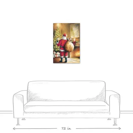 Santa Toy Sack Scene Canvas Wall Art {6}