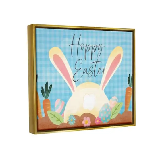 Stupell Industries Happy Easter Spring Carrot Garden Floater Framed Art Gold {4}