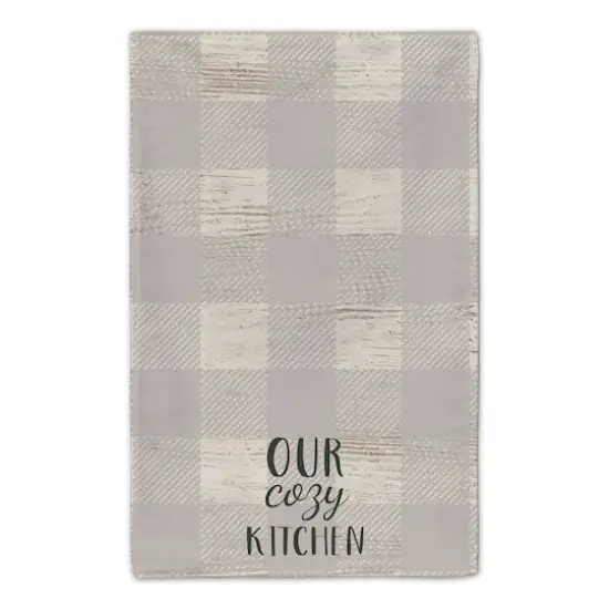 Our Cozy Kitchen Gray Check Tea Towel - Set of 2 {5}