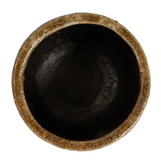 Hello Honey® 9.5" Brown Embossed Crackle Terra Cotta Planter {5}