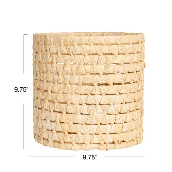 Household Essentials 9.75" Natural Handwoven Corn Leaf Waste Basket {6}