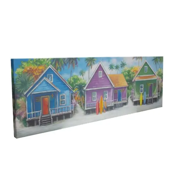 Coastal Cabins Crop Outdoor Canvas Art Print - 16"x48" {1}