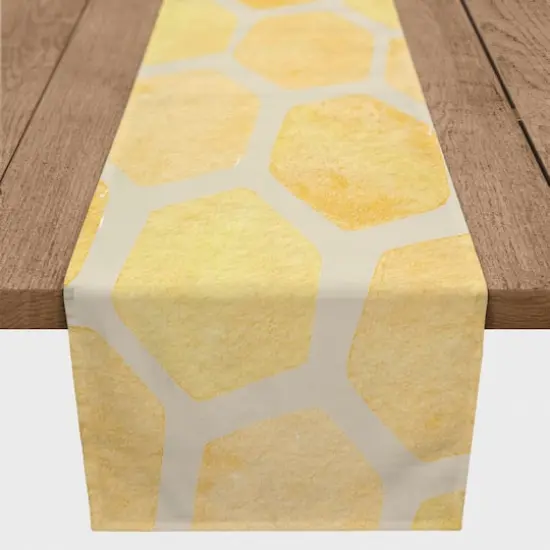 Sweet As Honey Hive Pattern 16" x 72" Poly Twill Table Runner {1}