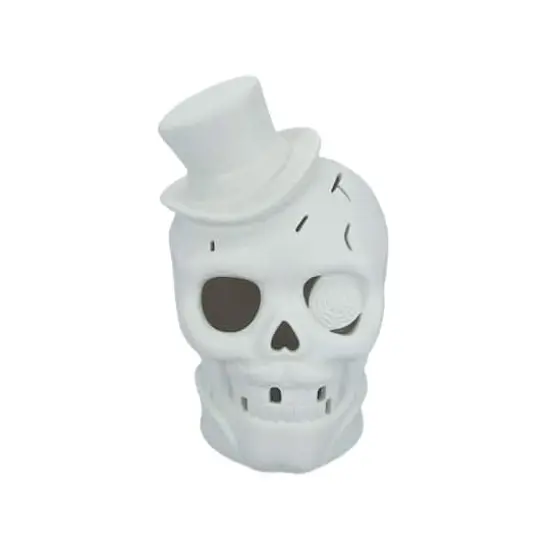 7.75" DIY Ceramic LED Gentleman Skull D&eacute;cor by Make Market&reg; {1}