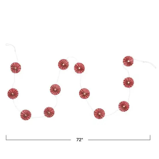 Hello Honey&reg; 6ft. Red & Gold Handmade Recycled Paper Fan Garland in Kraft Box {5}