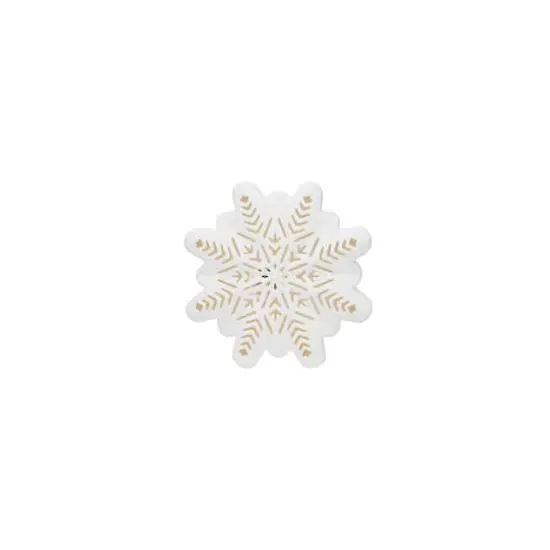 Hello Honey&reg; 6" White LED Lighted Stoneware Bisque Snowflake Accent {1}