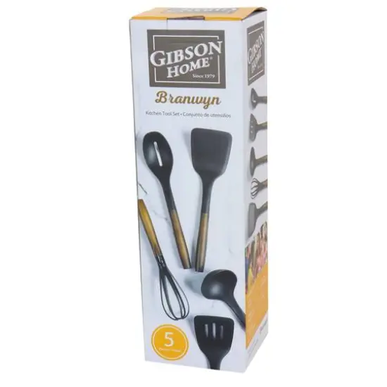 Gibson Home Branwyn Brown & Stainless Steel Handled Kitchen Tool Set, 5ct. {7}