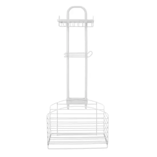 Bath Bliss Ellipse Collection White Adjustable Bathroom Organizer {1}