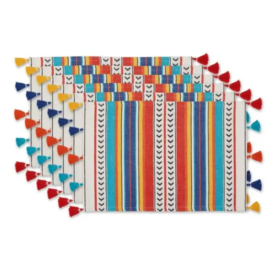 DII&reg; Picante Stripe Tassel Placemats, 6ct. {1}