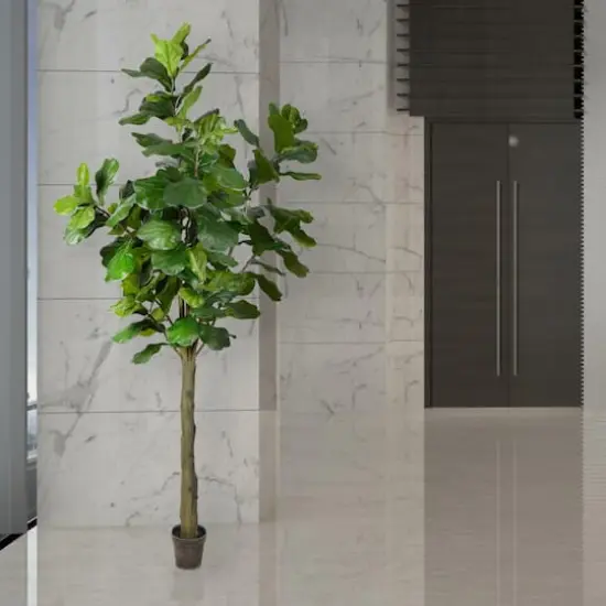 8ft. Potted Artificial Fiddle Tree {3}