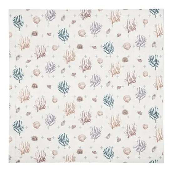 Multi Shell Coral Plus Cotton Twill Napkin Multi/Blue/White {1}