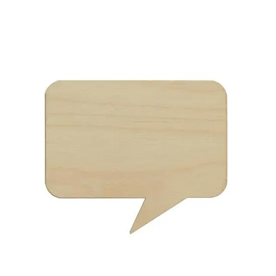 Essentials by Leisure Arts 24 Pack 3.75" x 3.13" Rectangle Thought Bubble Flat Wood Shape {3}