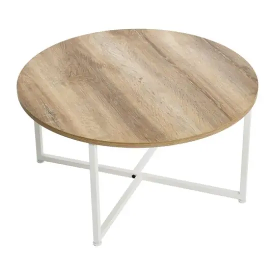 Household Essentials 31.5" Jamestown Round Coffee Table Coastal Oak {6}