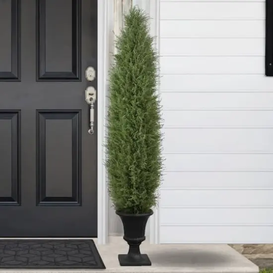 5ft. Unlit Artificial Cedar Pine Arborvitae Tree in Urn Style Pot {3}