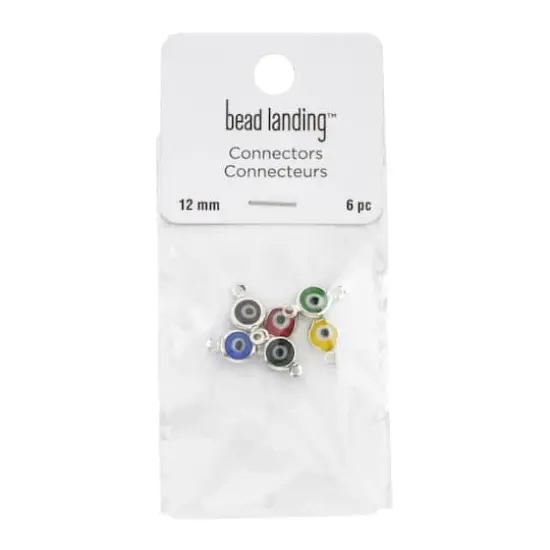 12mm Rhodium Eye Connectors, 6ct. by Bead Landing&trade; {4}