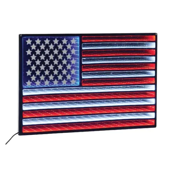 26" Hanging American Flag Ekko Light Display {1}