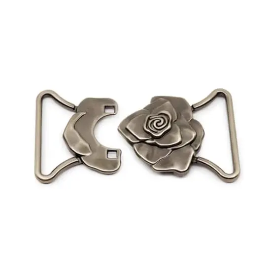 Dritz&reg; Antique Silver Fashion Buckle with Rose Design {4}