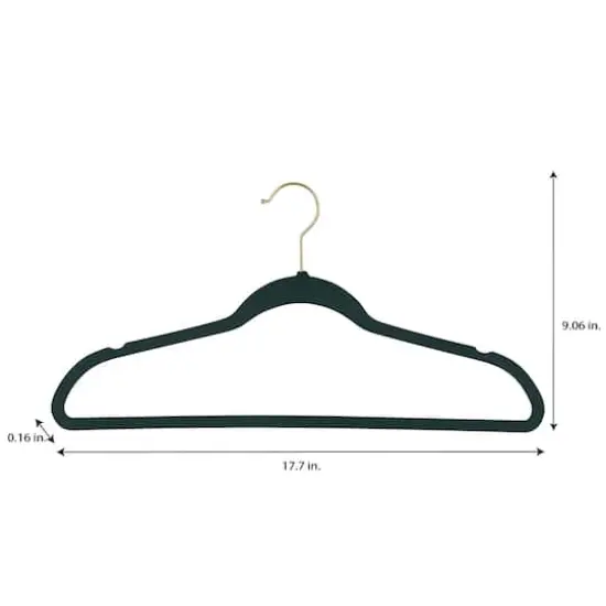 Simplify Slim Velvet Gold Hook Hangers, 25ct. Emerald {7}