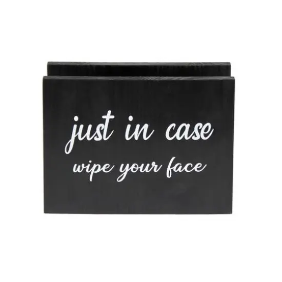 Elegant Designs&trade; Napkin Holder and Cup Holder Set with Black with White Script {14}