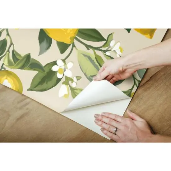 RoomMates Lemon Zest Peel & Stick Wallpaper Yellow/Beige {10}