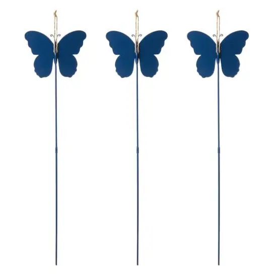 Glitzhome&reg; 24" Patriotic Butterfly Yard Stake Set {7}