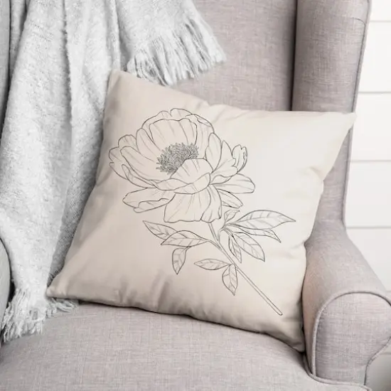 Poppy Floral II 18" x 18" Throw Pillow {3}