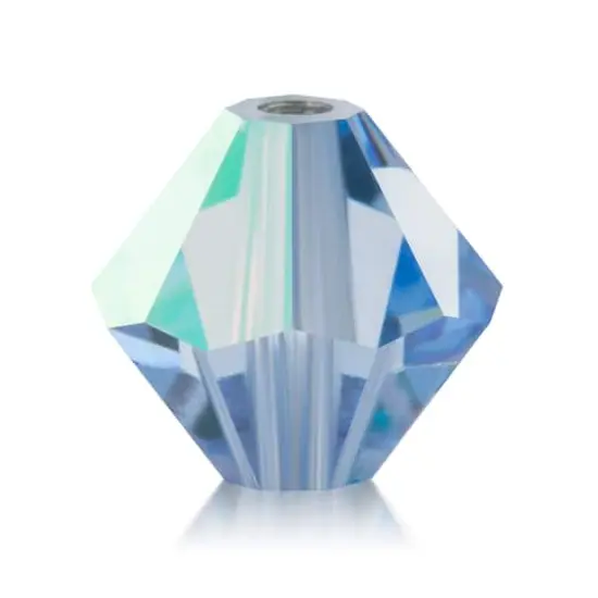 John Bead PRECIOSA 4mm Czech Crystal Bicone Beads, 40ct. Light Sapphire AB {1}