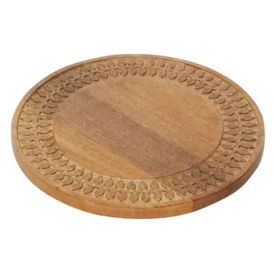 Brown Wood Country Cottage Lazy Susan Cake Stand, 2" x 15" x 15" {4}