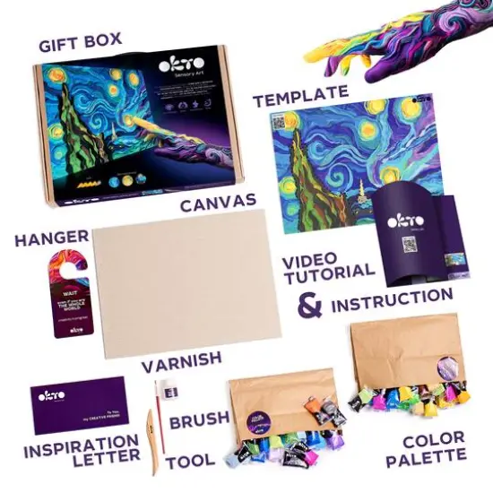 OKTO Sensory Art 3D Vincent Van Gogh Starry Night Clay Painting Kit {3}
