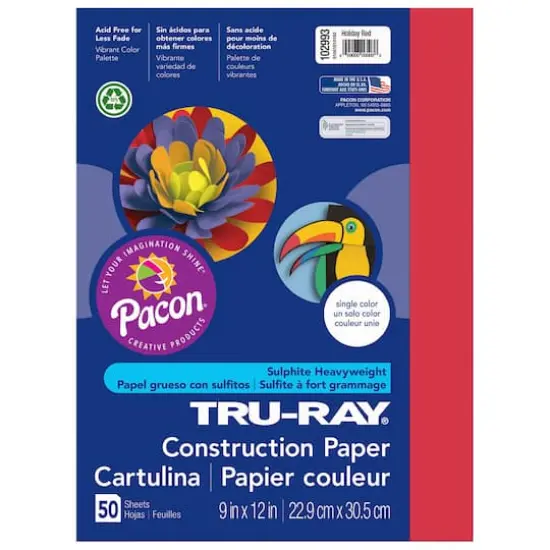 Tru-Ray&reg; 9" x 12" Construction Paper, 5 Packs of 50 Sheets Cool Assorted {4}