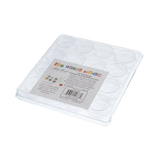 John Bead 13.5cm Joy Filled Plastic Box Storage With 16 Clear Round Containers {1}