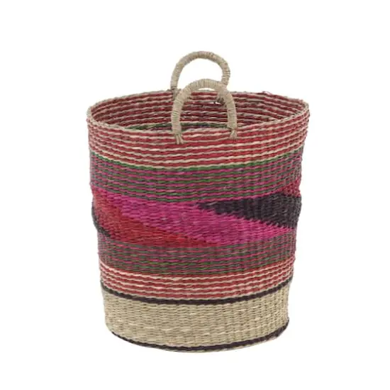 Pink Sea Grass Eclectic Storage Basket Set {4}