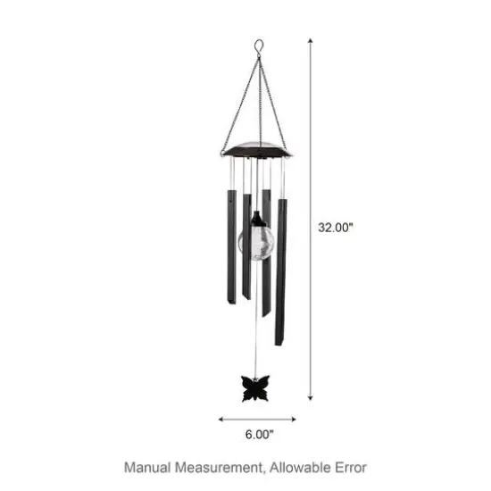 Glitzhome&reg; 32" Solar Powered Windchime with Crackle Bulbs, 2ct. {9}