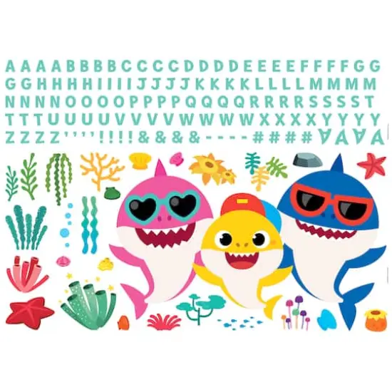 RoomMates Baby Shark Peel & Stick Giant Wall Decal Set with Alphabet {1}
