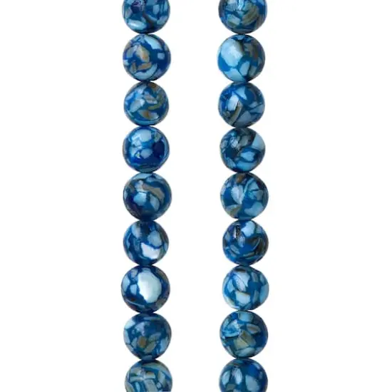 Blue Reconstituted Shell Round Beads, 6mm by Bead Landing&trade; {1}