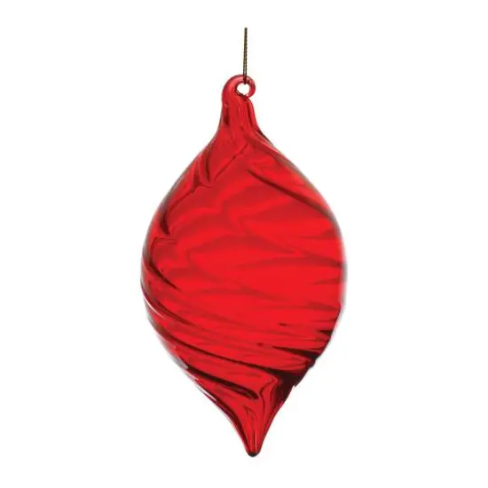 Red Swirl Glass Ornaments Set {5}
