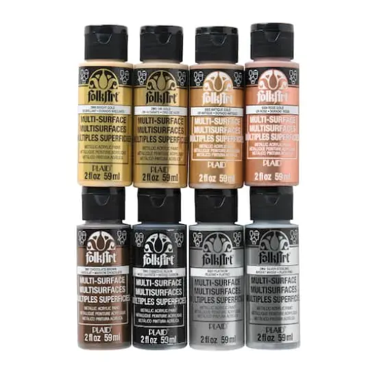 FolkArt&reg; Metallic Satin Acrylic Craft Paint 8 Color Set {1}