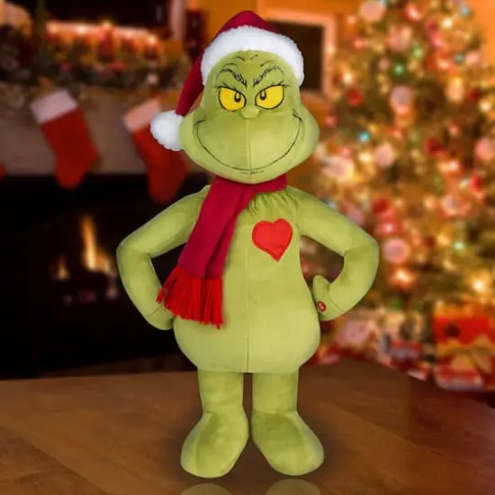 2ft. Grinch Plush Holiday Greeter with Light Up Heart {3}
